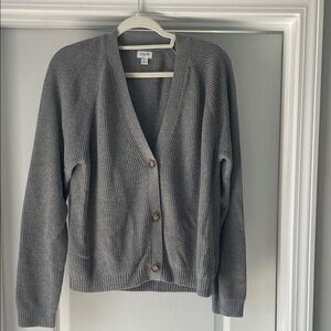 J. Crew Charcoal Button-Up Cardigan